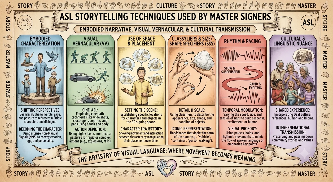 ASL Storytelling Techniques Used by Master Signers