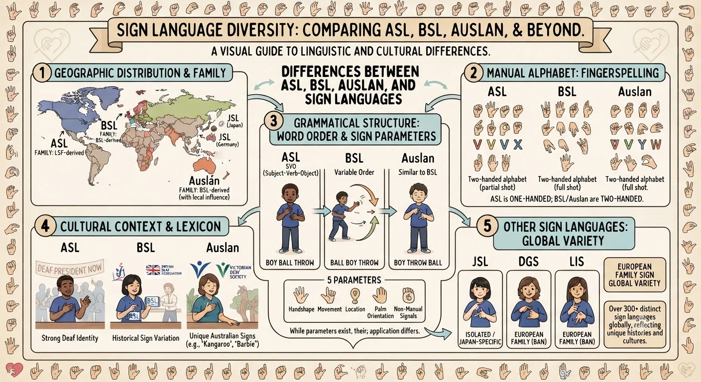 Differences Between ASL BSL Auslan and Other Sign Languages