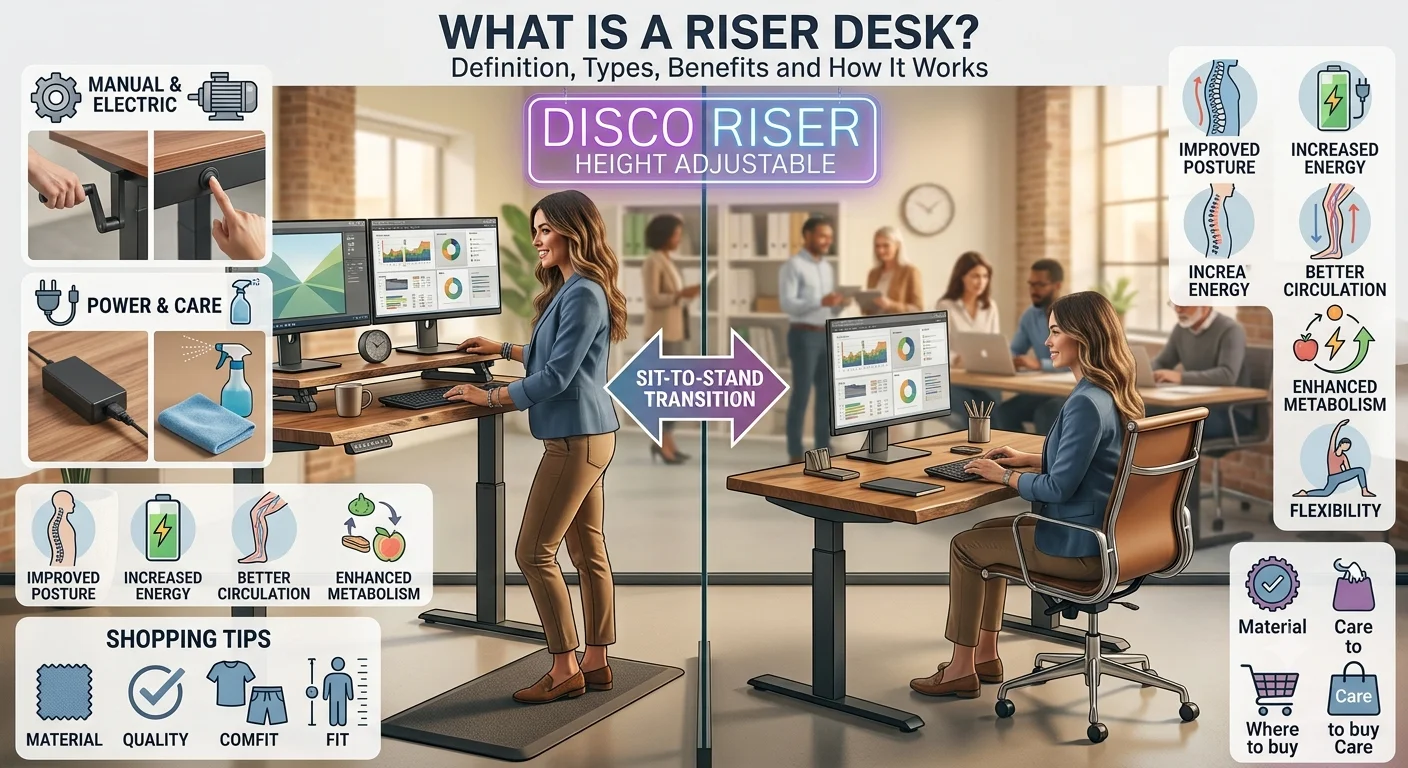 What Is a Riser Desk? Definition, Types, Benefits and How It Works